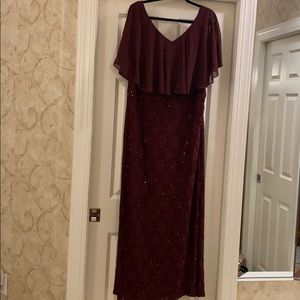 Connected Plus Size Sequined Lace Overlay Gown